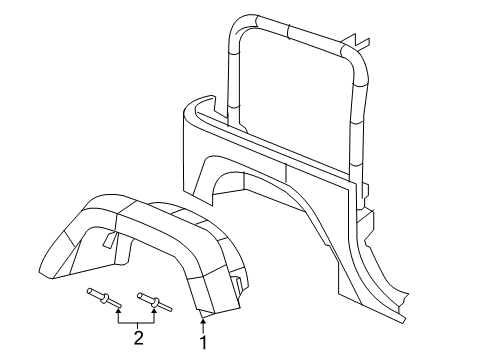 2022 Jeep Wrangler Exterior Trim - Quarter Panel Diagram 1 - Thumbnail