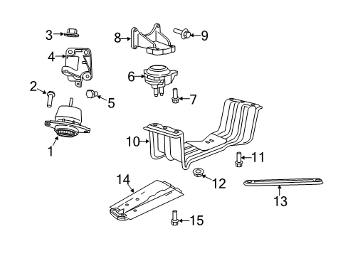 2022 Jeep Grand Cherokee WK Engine & Trans Mounting Diagram 1 - Thumbnail