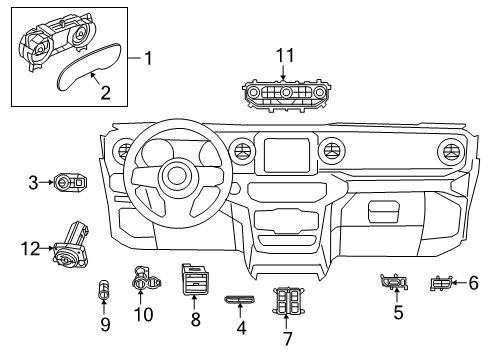 2022 Jeep Gladiator Dash Control Unit Diagram for 7BU67DX9AB