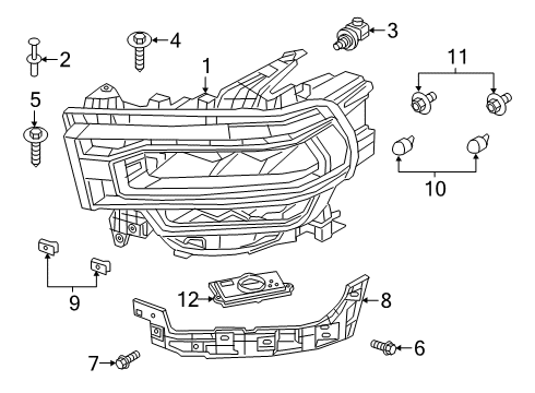 2021 Ram 2500 Headlamp Components Diagram 3 - Thumbnail