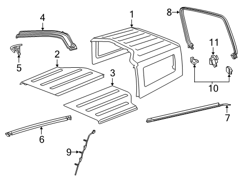 2024 Jeep Wrangler Top & Components Diagram 2 - Thumbnail