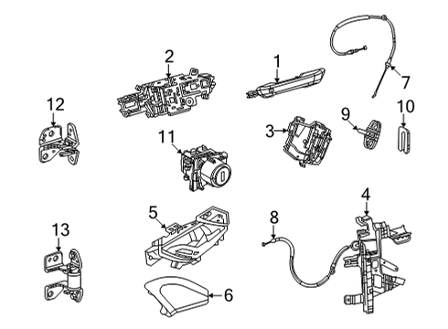 2022 Jeep Grand Wagoneer Cable, Front Diagram for 68426073AD