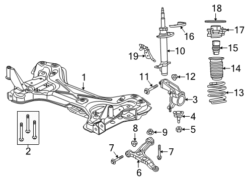 2023 Ram ProMaster 2500 Suspension Components, Struts & Components Diagram