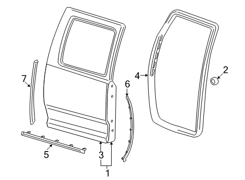 2021 Ram 1500 Classic Door & Components, Body Diagram 3 - Thumbnail