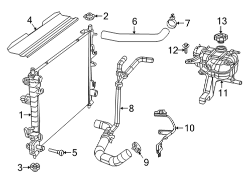 2023 Dodge Durango Radiator & Components Diagram 1 - Thumbnail