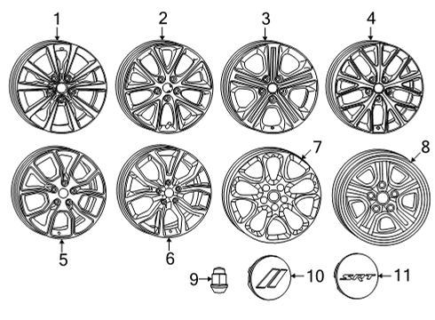 2023 Dodge Durango Wheels, Covers & Trim Diagram