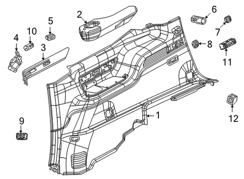 2022 Jeep Grand Wagoneer Armrest, Black Diagram for 6UN93VX7AA