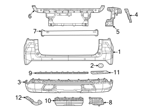 2024 Jeep Grand Cherokee Grille, Rear Diagram for 6UR36GXHAA