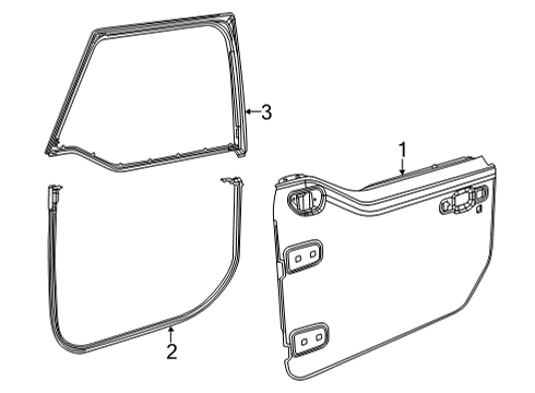 2024 Jeep Wrangler Door & Components Diagram 2 - Thumbnail