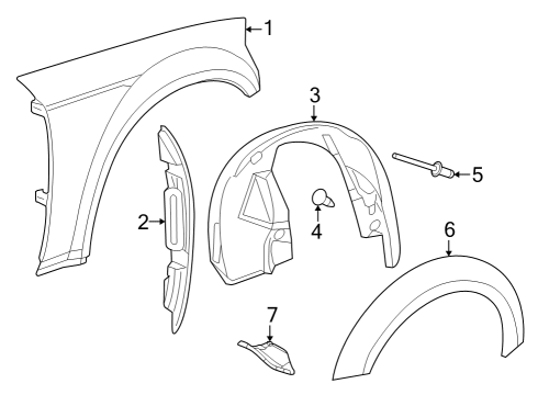 2022 Dodge Challenger Fender & Components Diagram
