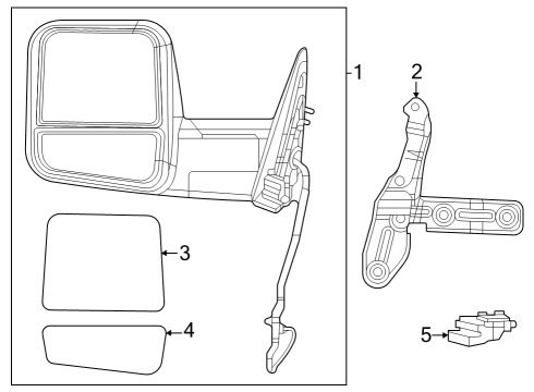 2023 Ram 3500 Outside Mirrors Diagram 1 - Thumbnail