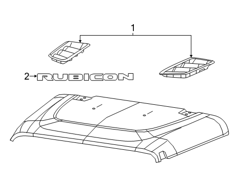 2023 Jeep Gladiator Exterior Trim - Hood Diagram 1 - Thumbnail