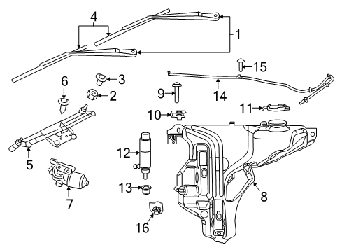 2023 Dodge Durango Wiper & Washer Components Diagram 2 - Thumbnail