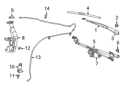 2022 Jeep Grand Cherokee WK Wiper & Washer Components Diagram 2 - Thumbnail