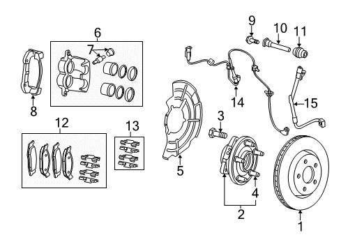 2022 Jeep Grand Cherokee WK Front Brakes Diagram 2 - Thumbnail