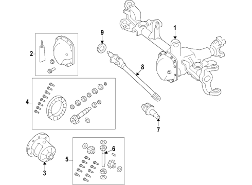 2022 Jeep Gladiator Front Axle, Differential, Drive Axles, Propeller Shaft Diagram
