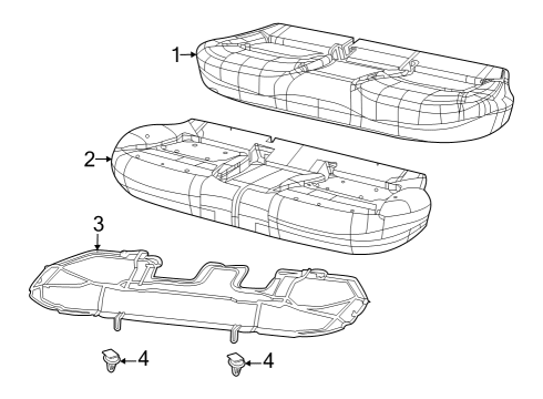 2023 Dodge Hornet Seat Cushion Pad Diagram for 68612780AA