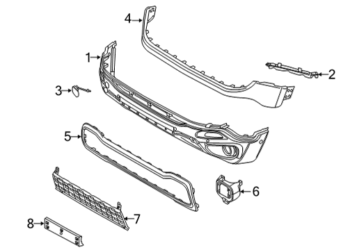 2023 Jeep Renegade License Bracket Diagram for 68632876AA