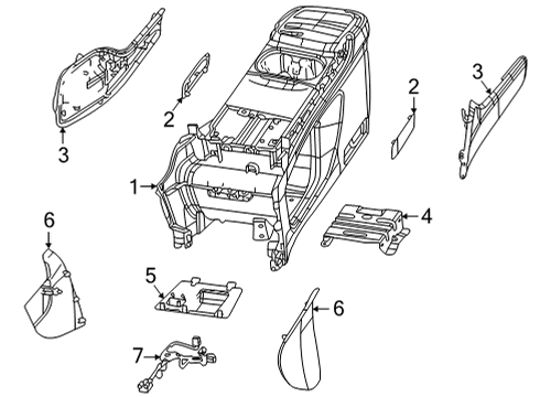 2022 Chrysler Voyager Center Console Diagram 1 - Thumbnail