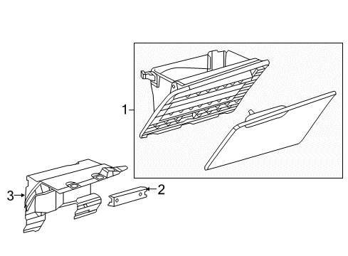 2021 Chrysler Voyager Glove Box, Black, Front Diagram for 5RL34DX9AJ