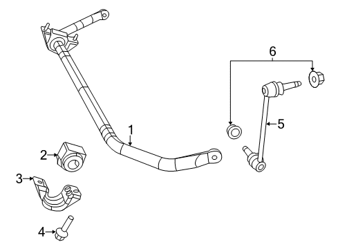 2022 Chrysler 300 Stabilizer Bar & Components - Front Diagram 1 - Thumbnail