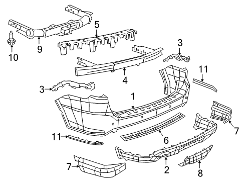 2022 Dodge Durango Bumper & Components - Rear Diagram 2 - Thumbnail