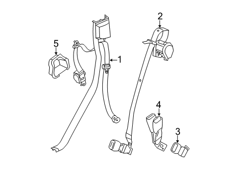 2022 Dodge Durango Rear Seat Belts Diagram 1 - Thumbnail