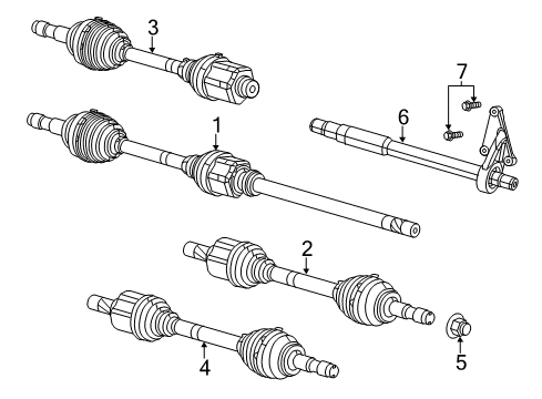 2023 Ram ProMaster 2500 Drive Axles - Front Diagram
