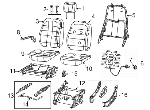 2022 Ram ProMaster 2500 Driver Seat Components Diagram 1 - Thumbnail