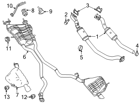 2022 Dodge Durango Exhaust Components Diagram 1 - Thumbnail