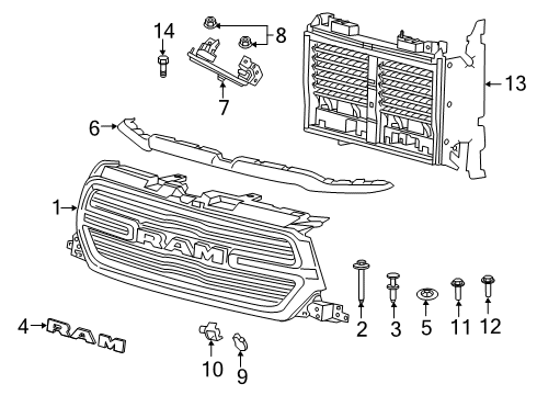 2022 Ram 1500 Camera Diagram for 4672850AB
