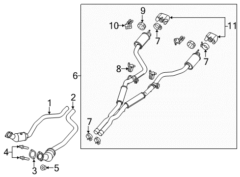 2022 Dodge Challenger Exhaust Components Diagram 2 - Thumbnail