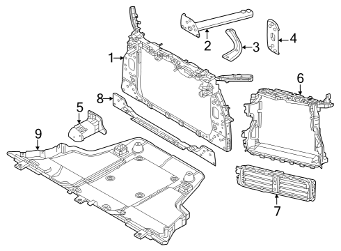 2024 Dodge Hornet Radiator Support Diagram for 68619490AA