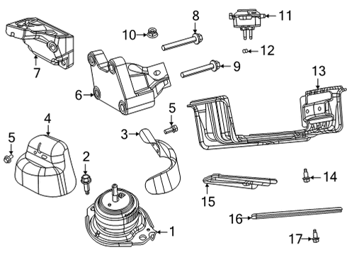 2023 Dodge Durango Engine & Trans Mounting Diagram 4 - Thumbnail