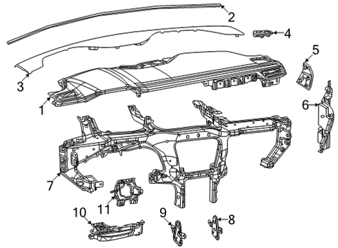 2021 Jeep Grand Cherokee L Cluster & Switches, Instrument Panel Diagram 1 - Thumbnail