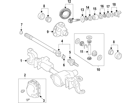 2022 Ram 3500 Front Axle, Differential, Propeller Shaft Diagram