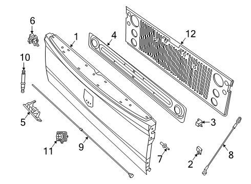 2022 Ram 2500 Tail Gate Diagram 1 - Thumbnail