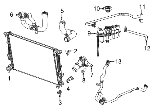 2023 Jeep Cherokee Radiator & Components Diagram 2 - Thumbnail