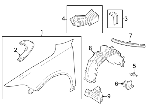 2024 Dodge Hornet Fender Diagram for 68609986AA