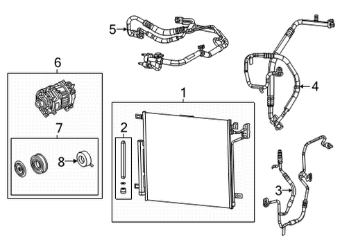 2022 Jeep Grand Cherokee L A/C Condenser Diagram 2 - Thumbnail