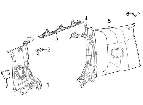 2023 Jeep Wagoneer L Interior Trim - Quarter Panels Diagram 2 - Thumbnail