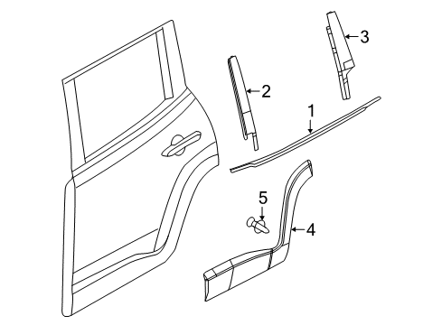 2016 Jeep Renegade Body Side Molding, Rear Diagram for 7SR57LXHAA