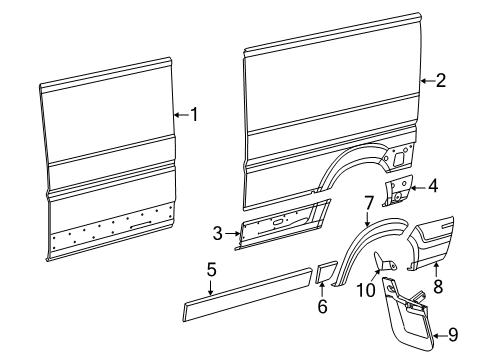 2022 Ram ProMaster 2500 Side Panel & Components, Exterior Trim - Body & Hardware Diagram 4 - Thumbnail