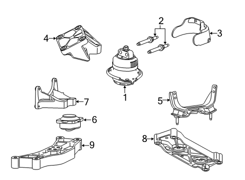 2022 Dodge Challenger Engine & Trans Mounting Diagram 4 - Thumbnail