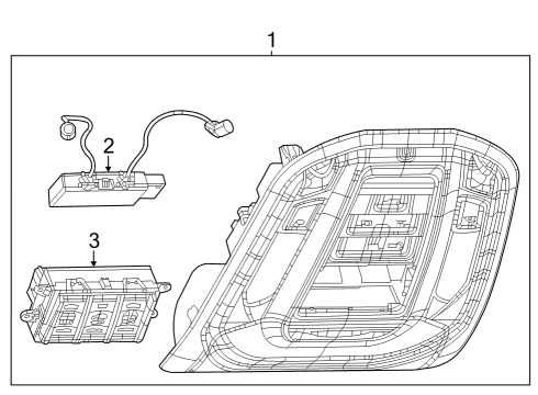 2023 Jeep Grand Cherokee Overhead Console Diagram for 6PQ731X7AJ