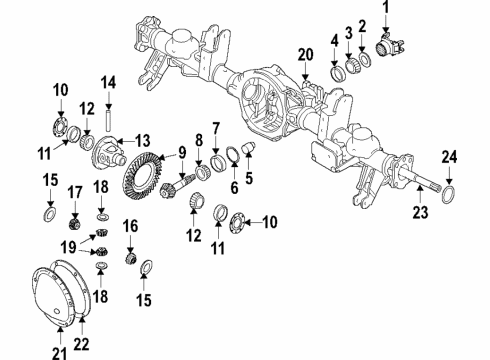 2024 Ram 1500 Axle Cover, Rear Diagram for 68526800AA