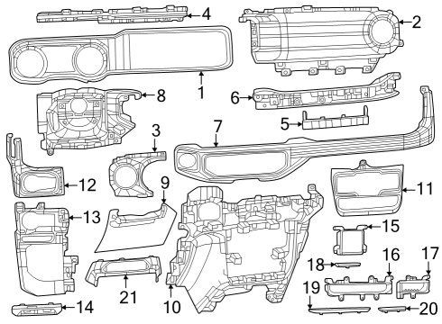 2024 Jeep Wrangler Cluster & Switches, Instrument Panel Diagram 3 - Thumbnail
