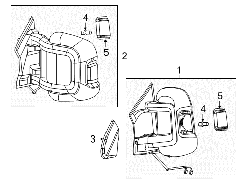 2023 Ram ProMaster 3500 Mirrors Diagram