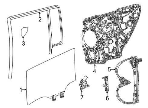 2022 Jeep Wagoneer Front Door Glass & Hardware Diagram 2 - Thumbnail