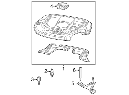 2022 Jeep Grand Cherokee Manifold Cover Grommet Diagram for 68575158AA